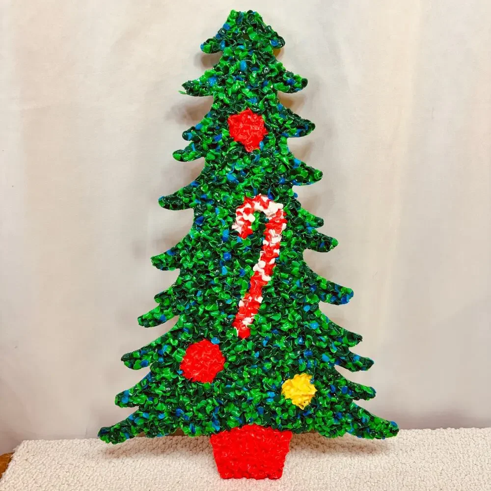 Melted Popcorn Plastic Christmas Tree Decoration/Wall Hanging Missing Star 20